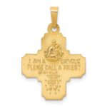 14k Polished and Satin Hollow Four-Way Medal Pendant - Image 3