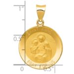 14k Polished and Satin Hollow St. Anne Medal Pendant - Image 3