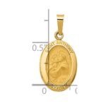 14k Polished and Satin Hollow St. Anthony Medal Small Oval Pendant - Image 3