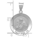 14k White Gold Polished and Satin Hollow St. Anthony Medal Pendant - Image 3