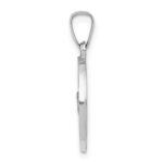 14k White Gold Polished and Satin Hollow St Christopher Medal Pendant - Image 2