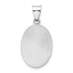 14k White Gold Polished and Satin Hollow St Christopher Medal Oval Pendant - Image 4