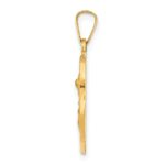 14k Polished and Satin Hollow Small St Michael Medal Badge Pendant - Image 2