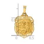 14k Polished and Satin Hollow Small St Michael Medal Badge Pendant - Image 3
