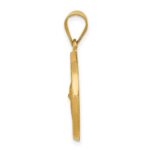 14k Polished and Satin Hollow Saint Gerard Medal Round Pendant - Image 2