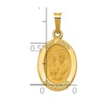 14k Polished and Satin St Joseph Medal Hollow Oval Pendant - Image 3