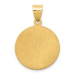 14k Polished and Satin Hollow St Luke Medal Round Pendant - Image 4
