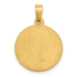 14k Polished and Satin Hollow St Luke Medal Round Charm - Image 4