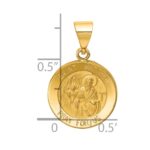 14k Polished and Satin Hollow St Matthew Medal Round Pendant - Image 3