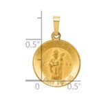 14k Polished and Satin Hollow St Patrick Medal Round Pendant - Image 3