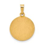14k Polished and Satin Hollow St Raphael Medal Round Pendant - Image 4