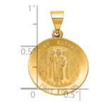 14k Polished and Satin Hollow St Raphael Medal Round Pendant - Image 3