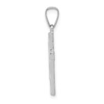 14K White Gold Polished Latin Cross Pendant - Image 2
