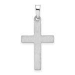 14K White Gold Brushed and Polished Latin Cross Pendant - Image 4