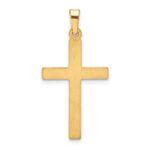 14K and White Rhodium Satin and Polished Latin Cross Pendant - Image 4