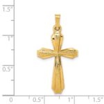 14k Textured and Polished Passion Cross Pendant - Image 3