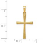 14k Textured and Polished Latin Cross Pendant - Image 3