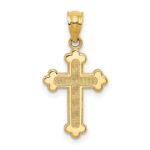 14k Gold Polished Small Budded Cross Charm