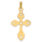 14k Polished Fleur De Lis Cross Pendant - Image 3