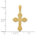 14k Gold Polished INRI Small Crucifix Pendant - Image 4
