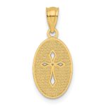 14k Polished Small Cross Medal Pendant - Image 3