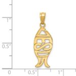 14K Polished JESUS Fish Pendant - Image 4