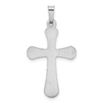 14k White Gold Polished Rounded Cross Pendant - Image 3