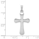 14k White Gold Polished Rounded Cross Pendant - Image 4