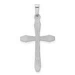 14k White Gold Polished Cross Pendant - Image 3