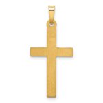 14k Polished Lattice Textured Cross Pendant - Image 3