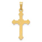 14k Polished Fleur de Lis Cross Pendant - Image 3