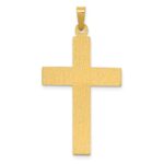 14K and White Rhodium Polished and Satin Cross with Dove Pendant - Image 3