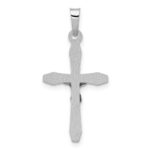 14k White Gold Polished INRI Crucifix Pendant - Image 3
