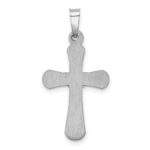 14k White Gold Polished INRI Rounded Crucifix Pendant - Image 3