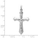 14k White Gold Polished INRI Passion Crucifix Pendant - Image 4