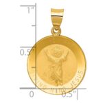 14K Polished Satin Hollow Spanish Divino Nino Round Medal Pendant - Image 4