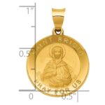 14K Polished and Satin St. Brigid Hollow Medal Pendant - Image 4