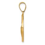 14K Polished and Satin Hollow Spanish San Judas Tadeo Medal Round Pendant - Image 2