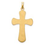 14k Hollow Polished Beaded Edge Cross - Image 3