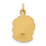 14k Hollow Polished and Satin Small Jesus Medal - Image 3