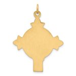 14k Hollow Polished and Satin Medium Jesus Medal Cross Pendant - Image 3
