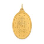 14k Polished and Satin Solid Large Miraculous Medal Oval Pendant - Image 4