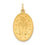 14k Polished and Satin Solid Miraculous Medal Oval Pendant - Image 3