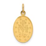 14k Polished and Satin Solid Small Miraculous Medal Oval Charm - Image 3