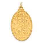 14k Polished and Satin Solid Miraculous Medal Oval Pendant - Image 3