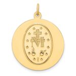 14k Polished and Satin Solid Miraculous Medal Round Pendant - Image 3