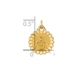 14k Polished and Satin Solid Tiny Round Scalloped Miraculous Medal Charm - Image 4