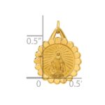 14k Polished and Satin Solid Small Round Scalloped Miraculous Medal Charm - Image 4