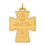 14k Polished and Satin Solid Large 4-Way Medal Cross Pendant - Image 3