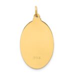 14k Polished and Satin Solid Medium St. Christopher Medal Oval Pendant - Image 4